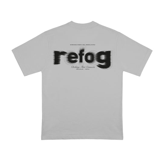 Vista trasera de Cropped Logo Tee Grey de Refog en color Grey.