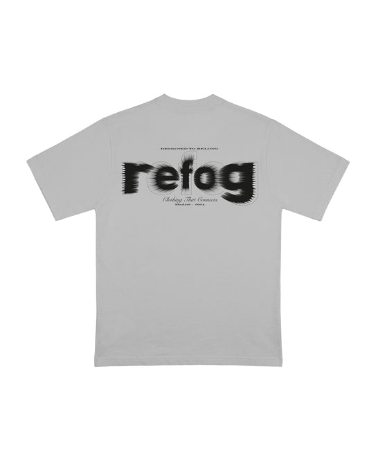 Vista trasera de Cropped Logo Tee Grey de Refog en color Grey.