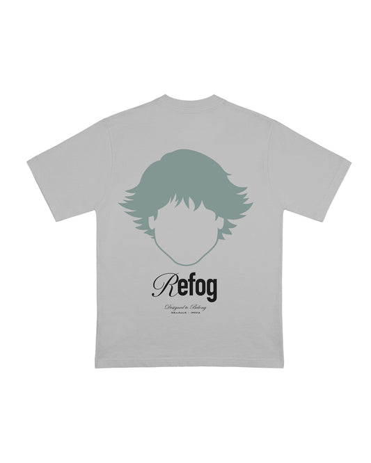 Vista trasera de Regular Logo Tee Grey de Refog en color Grey.