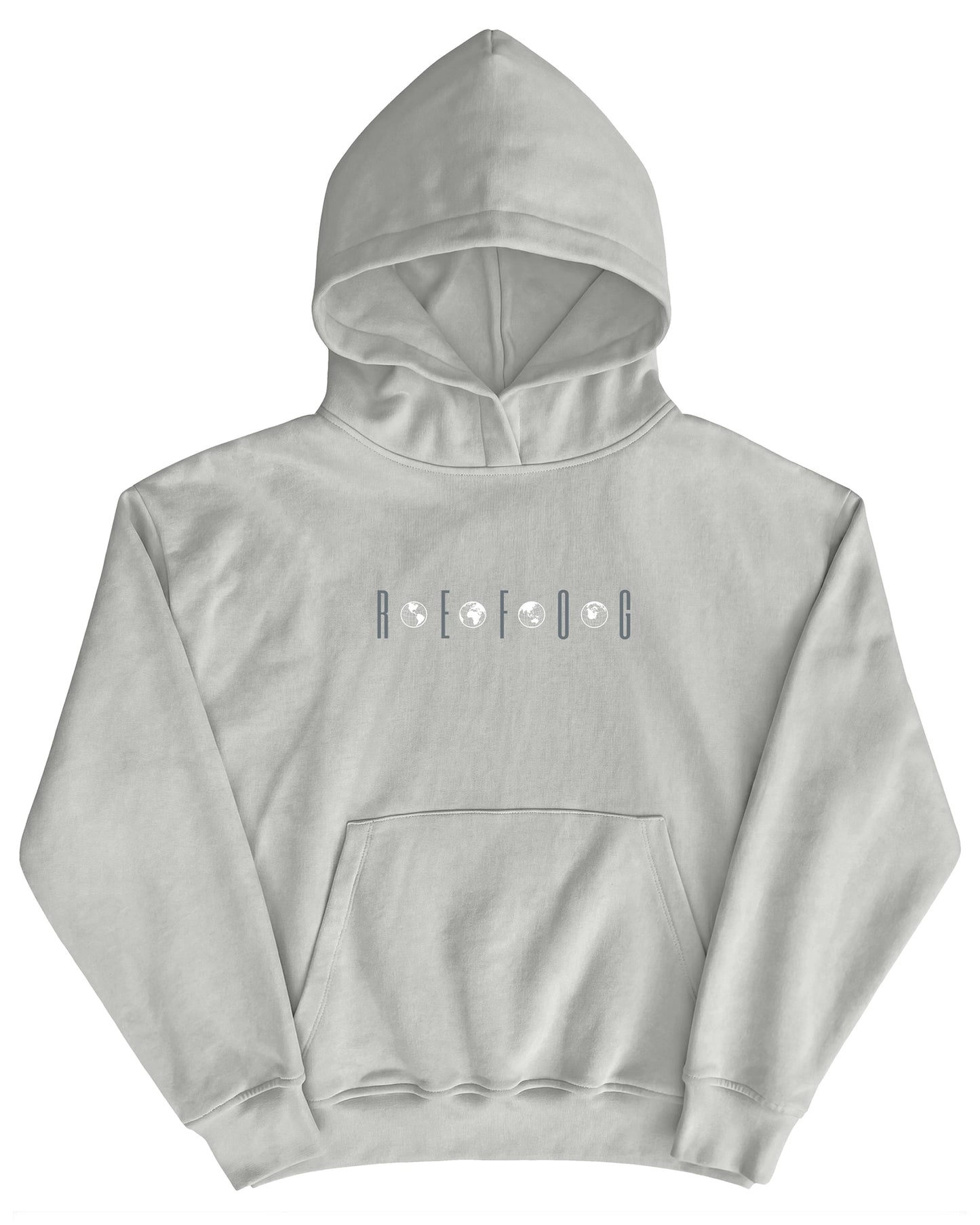 Connection Hoodie Grey de Refog en look completo frontal para mostrar fit, volumen y caída.