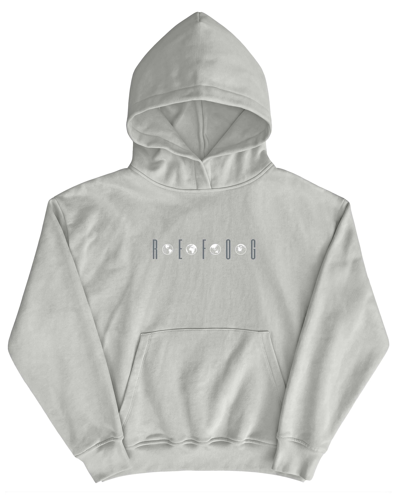 Connection Hoodie Grey de Refog en look completo frontal para mostrar fit, volumen y caída.