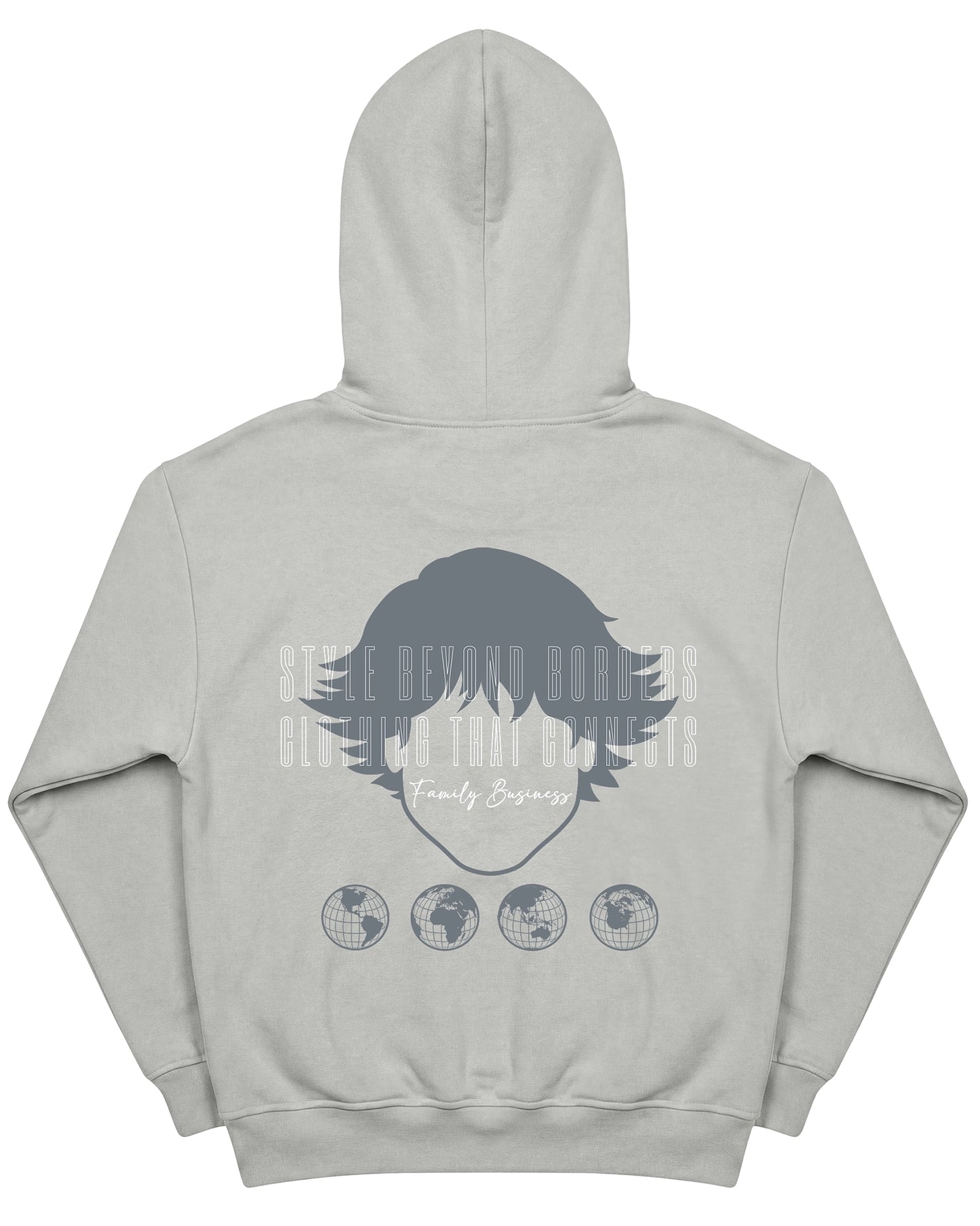 Vista trasera de Connection Hoodie Grey de Refog en color Grey.