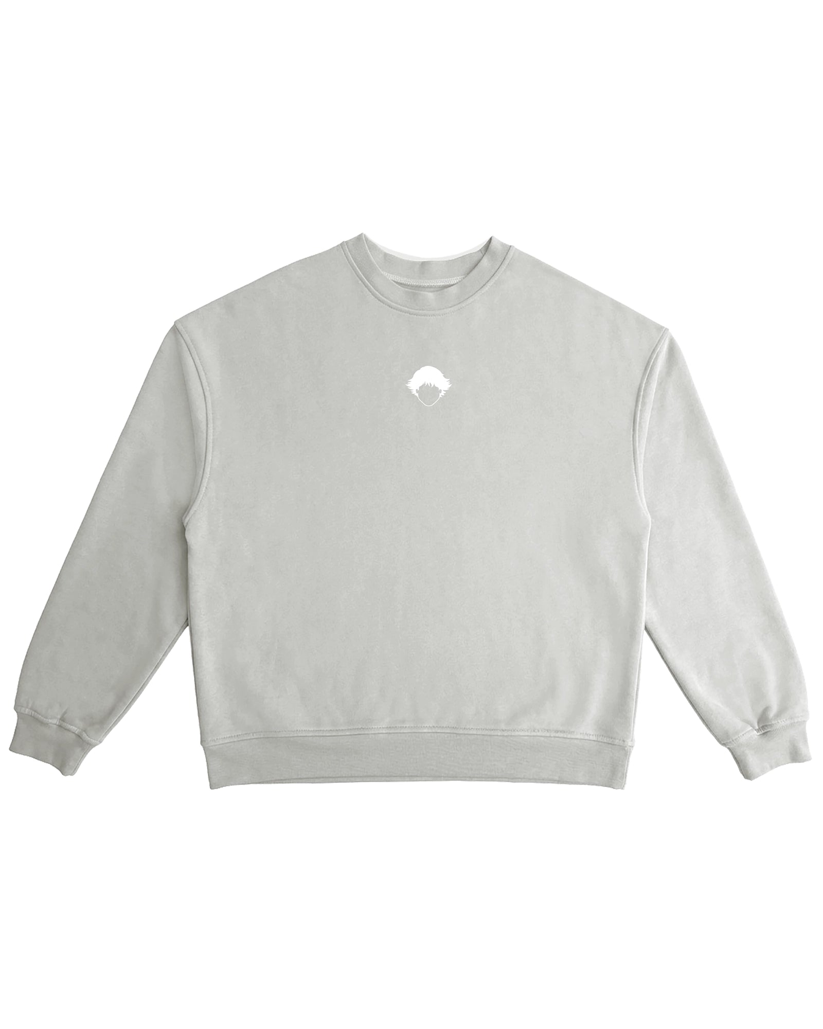 Core Crewneck Grey de Refog en look completo frontal para mostrar fit, volumen y caída.