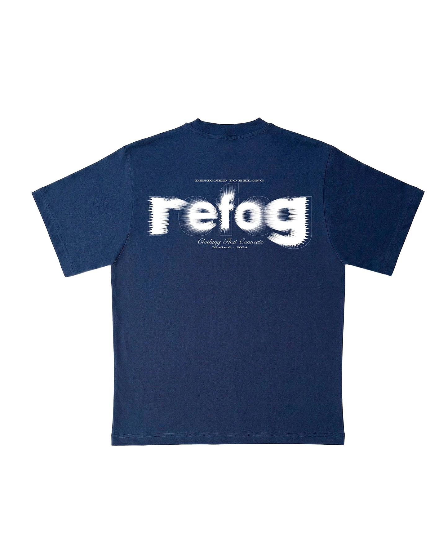 Vista trasera de Cropped Logo Tee Navy de Refog en color Navy.