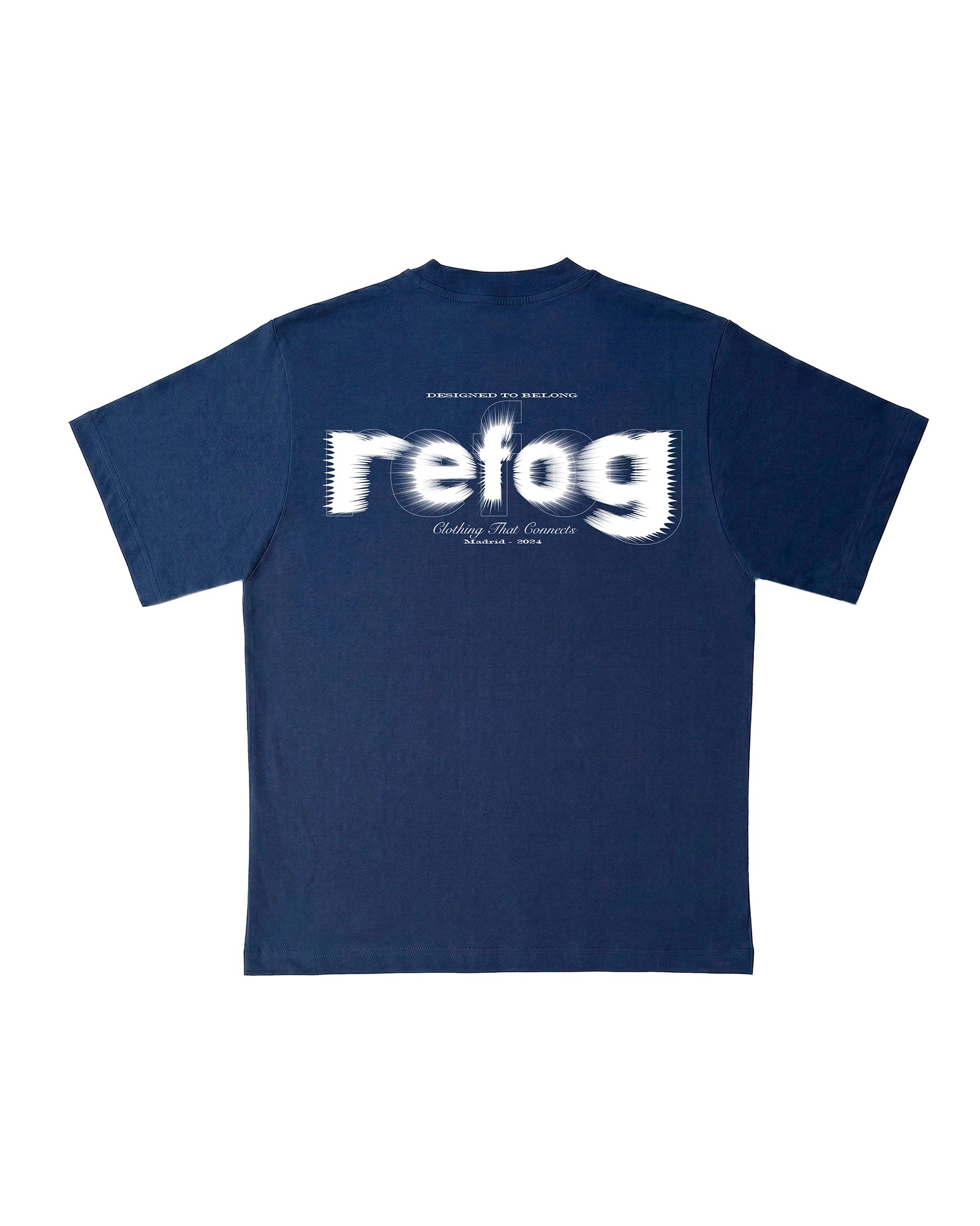 Vista trasera de Cropped Logo Tee Navy de Refog en color Navy.