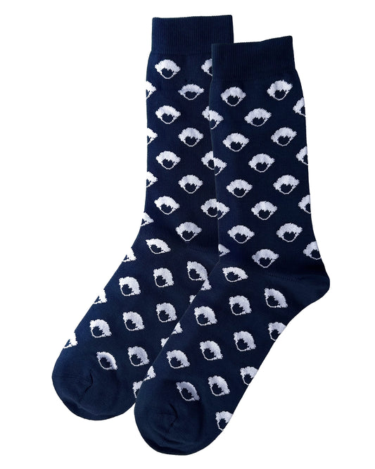 Pattern Socks Navy de Refog, calcetines en color Navy con motivo gráfico repetido.