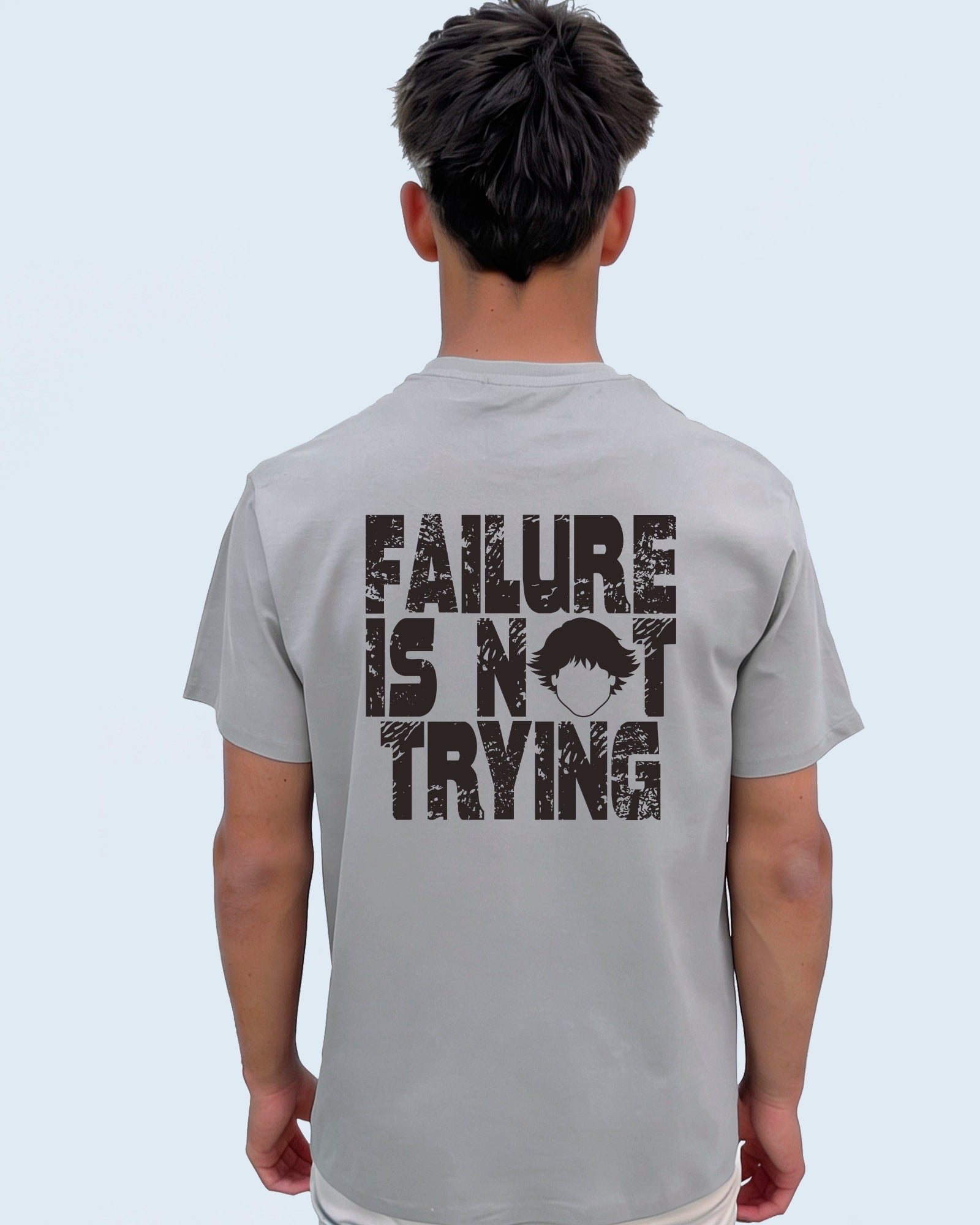 Vista trasera masculina de la camiseta Failure Tee Grey de Refog