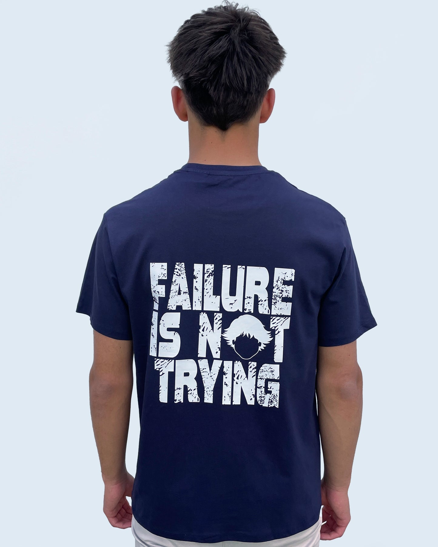 Vista trasera masculina de la camiseta Failure Tee Navy de Refog