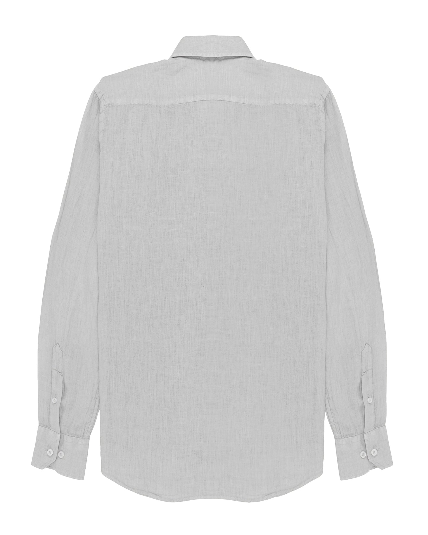 Linen Shirt White de Refog vista trasera sobre fondo blanco para mostrar espalda, cuello y caída