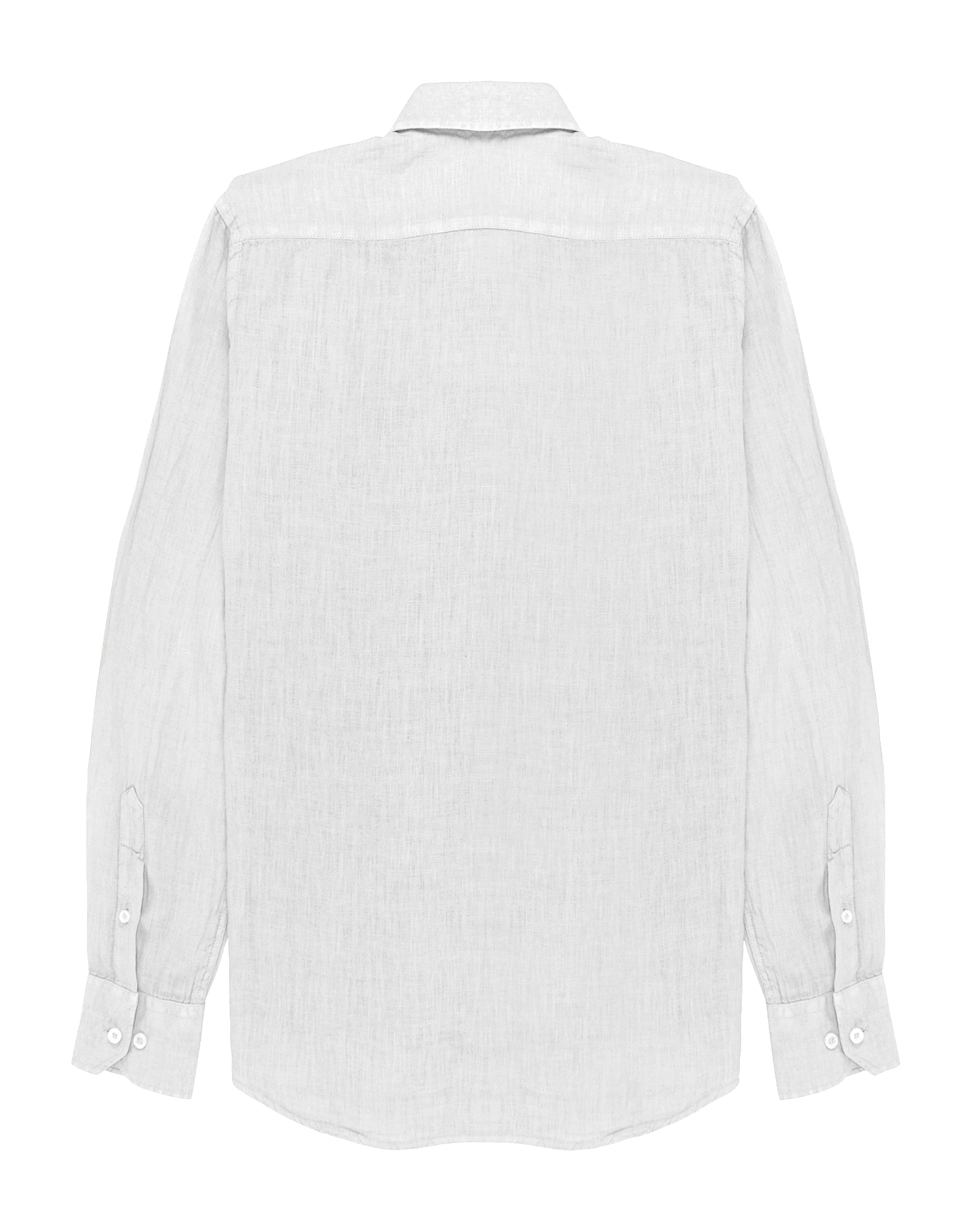 Linen Shirt White de Refog, vista trasera sobre fondo blanco.