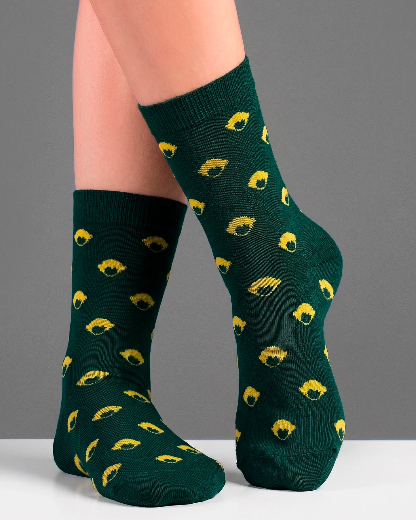 Calcetines Pattern Socks Green de Refog en color verde con patrón blanco