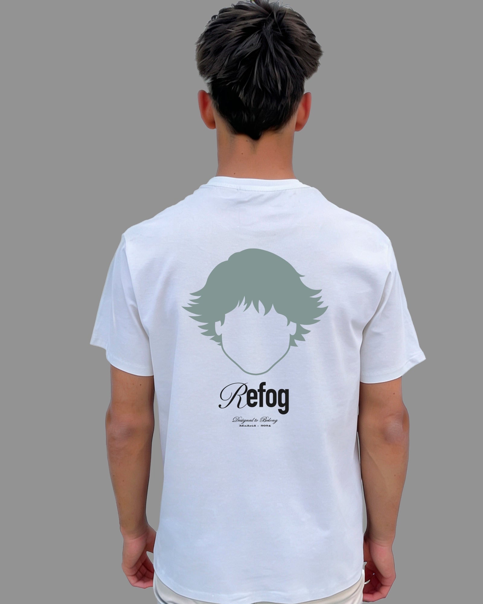 Vista trasera masculina de la camiseta Regular Logo Tee Off White de Refog