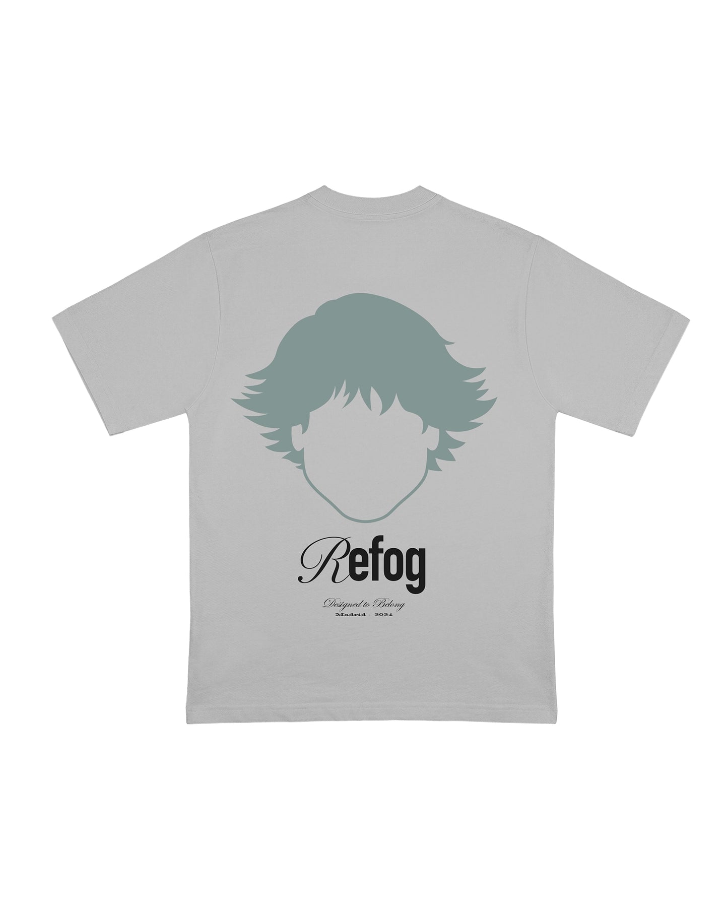 Vista trasera de Regular Logo Tee Grey de Refog en color Grey.