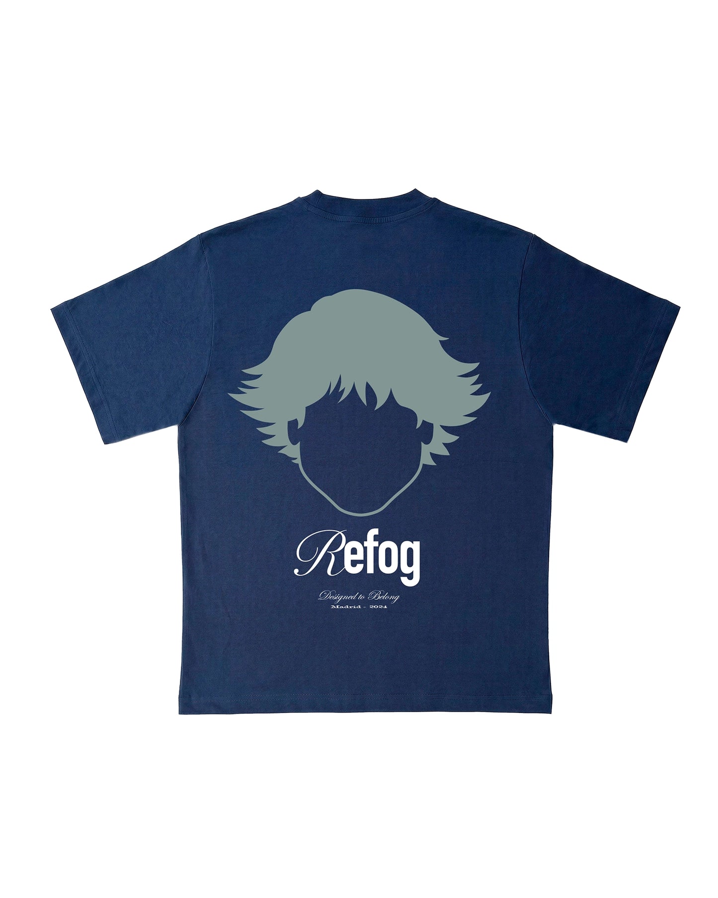 Vista trasera de Regular Logo Tee Navy de Refog en color Navy.