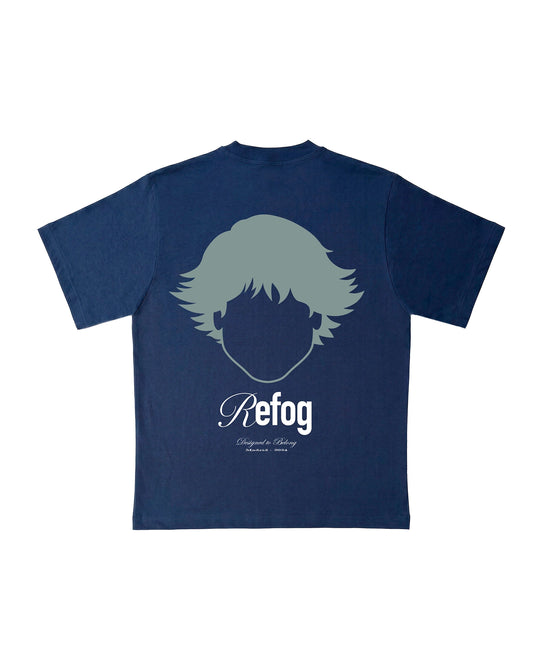 Vista trasera de Regular Logo Tee Navy de Refog en color Navy.